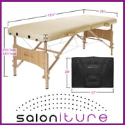 Saloniture Basic Portable Folding Massage Table - Cream