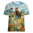 thumbnail image 5 of Farmhouse Highland Cow Funny Cattle And Flower Women's T-Shirt Short Sleeve T Shirts Tops Tee Ladies Loose T, 5 of 6