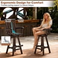 thumbnail image 7 of HOMEDIARY Outdoor Solid Wood Swivel Bar Stool, Oversized Patio Log Bar Height Chair with High Back, Heavy Duty 29.8" Tall Adirondack Chair with Armrest & Footrest, 500 LBS Capacity, Carbonized, 7 of 7