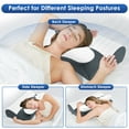 thumbnail image 2 of Ergonomic Cervical Memory Foam Pillow for Neck Pain Relief, Orthopedic Contour Pillow with Breathable Cover, for Side, Back, and Stomach Sleepers, Queen Size 23.6"x14.2"x4.7", Dark Grey, 2 of 9