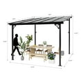 thumbnail image 3 of Sunmthink 10'x10' Hardtop Gazebo, Outdoor Wall-Mounted Aluminum Pergola with Sun Panels for Garden, Patio, Backyard, Gray, 3 of 8