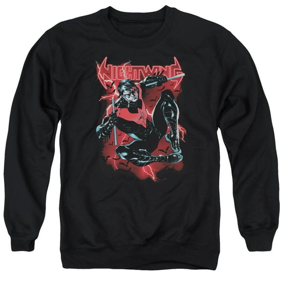Batman Lightwing Adult Crewneck Sweatshirt Black