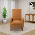 thumbnail image 3 of 25.4"W Rocking Chair, Rocking Chair Nursery with Retractable Footrest and Side Pocket, Rocking Accent Armchair with High Back for Living Room Bedroom Offices. Caramel, 3 of 7