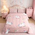 thumbnail image 2 of Manfei Cute Rainbow Unicorn Full Size Comforter Sets 3-Piece,Cartoon Starry Sky Bedding Comforter Set,1 Comforter and 2 Pillowcases,Reversible, 2 of 6