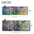 thumbnail image 3 of Watercolor Colorful Lavender RGB Gaming Mouse Pad Large Keyboard Mat Rubber Base 13 Light Modes, 3 of 6