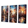 thumbnail image 3 of Designart "City Charlotte composition III" Cityscapes Wall Art Set Of 3 - Yellow Charlotte Gallery Wall Set For Home Decor, 3 of 7