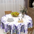 thumbnail image 6 of Lavender Spring Flowers Tablecloth Round 60 Inch Purple Florals Butterfly Table Cloths Polyester Fabric Spring/Summer Flowers Leaf Table Cover for Kitchen Dining Room Picnic Party Spring Outdoor, 6 of 6