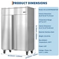 thumbnail image 6 of 48" Wide Commercial Beverage Cooler - 36 Cu.ft, 2-Door Refrigerator - Stainless Steel, 35-45°F, Fan Cooling, 6 Adjustable Shelves, Auto Defrost, for Kitchen, Restaurant, Bar, Shop, 6 of 7