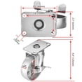 thumbnail image 2 of Caster Wheels 4, giratoria totalmente de acero con cierre de freno, 400 kg, color gris, 2 of 7