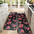 thumbnail image 4 of Kitchen Rugs Sets Of 2,Pioneer Flower Floral Print Pattern Anti Fatigue Kitchen Mat Rugs Non Slip Washable,Decorative Kitchen Floor Mats for Kitchen,Sink,Laundry,17"x47"+17"x47", 4 of 5
