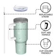 thumbnail image 4 of 1pc daisy 40oz Tumbler with Straw & Handle - Insulated Stainless Steel Cup | Holiday Gift for Man Women (Christmas, Valentine's, Birthday), 4 of 7