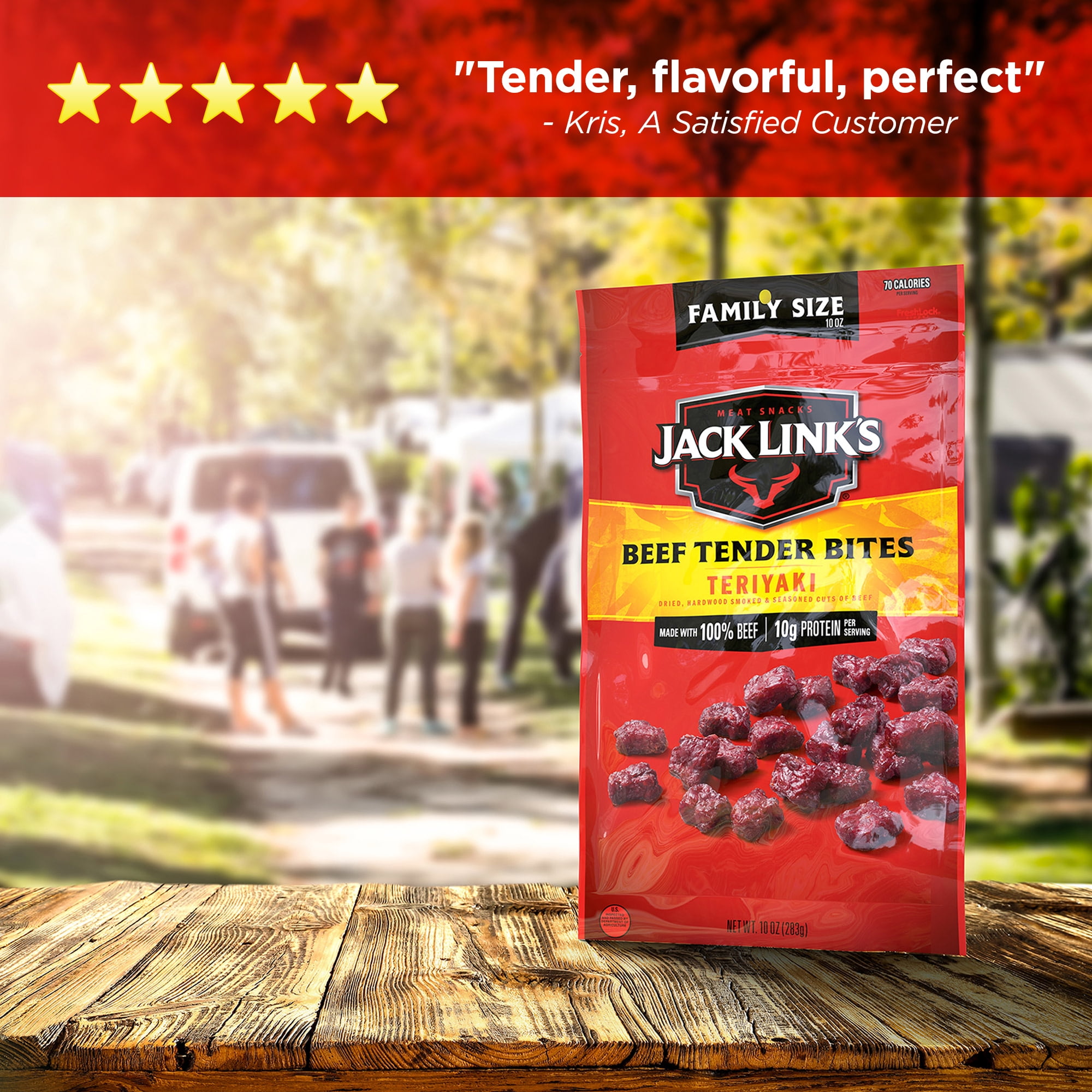 (2 pack) Jack Link's 100% Beef Teriyaki Tender Bites 10Ounce Resealable Bag