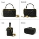 thumbnail image 4 of Bolso DORIS&JACKY, pequeño, acolchado, cuadrado, bandolera, negro, 4 of 8