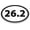 26.2 Black, variant on Magnet Me Up 26.2 Marathon Black Oval Magnet Decal, 4x6 In, Vinyl Automotive Magnet