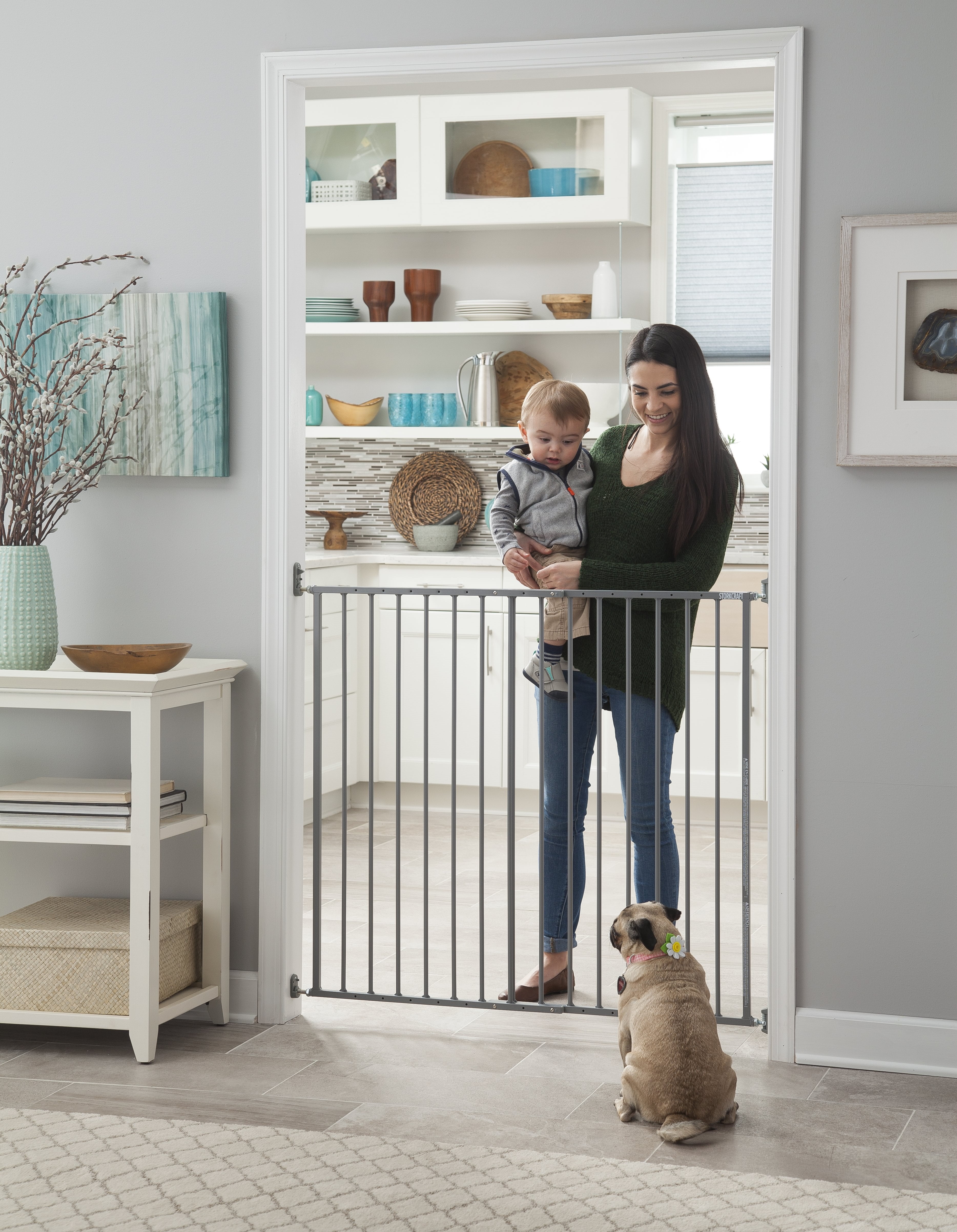 Storkcraft Easy WalkThru Tall Metal Safety Baby Gate Gray Walmart