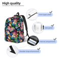 thumbnail image 3 of Easygdp Colorful Flowers Durable Canvas Laptop Backpack,Water-Resistant,Adjustable Shoulder Strap,Large Capacity,Lightweight,Fits 15-17in Laptops for School, Work, Travel-Medium, 3 of 5