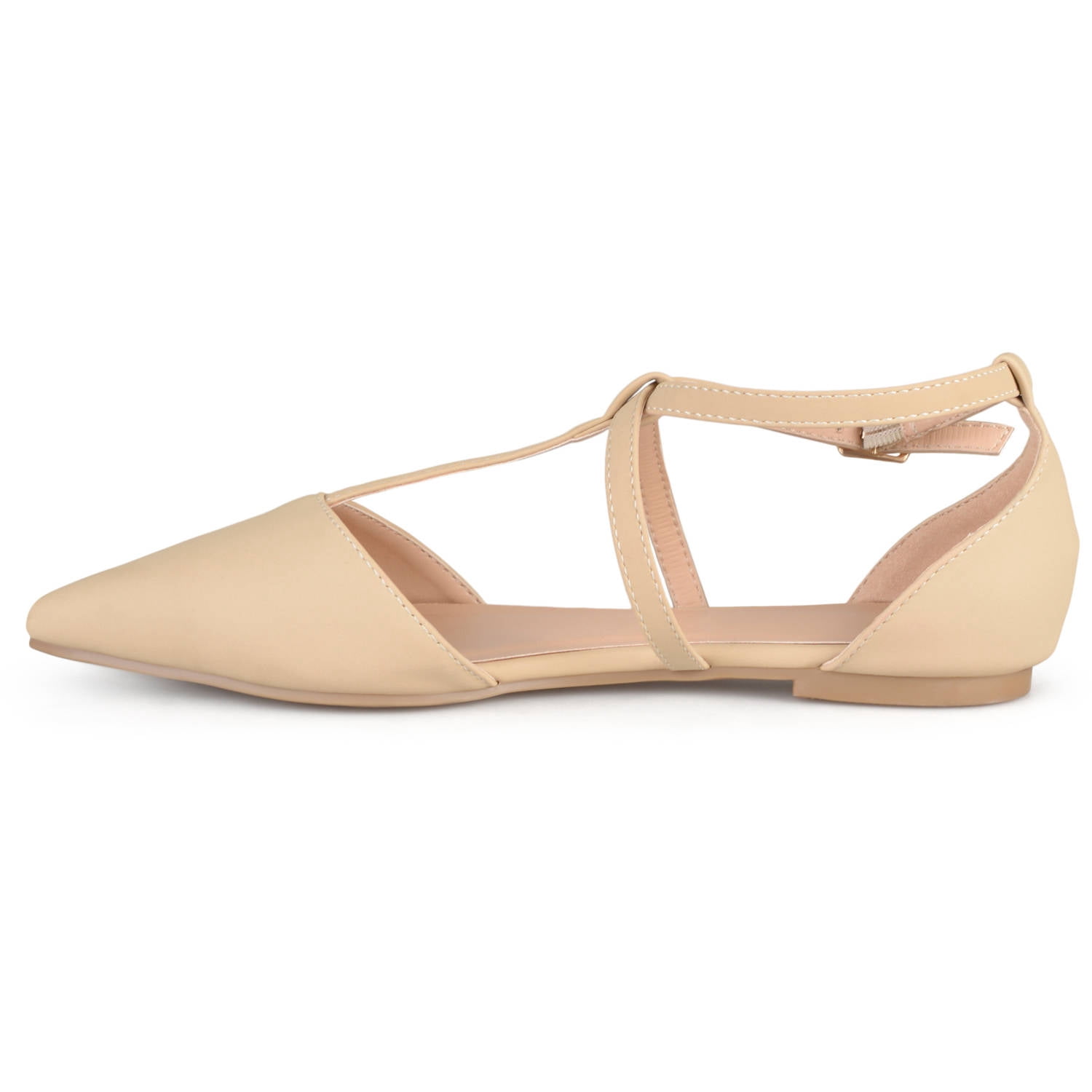 Women's Pointed Toe Ankle Wrap T-strap D'orsay Flats