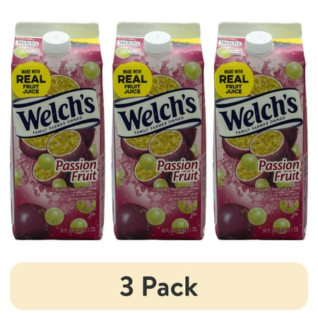(3 pack) Welch's Passion Fruit Flavored Fruit Juice Drink, Refrigerated, 8oz, Cardboard Box