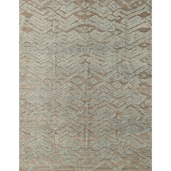 Ahgly Company Machine Washable Indoor Rectangle Abstract Khaki Green Area Rugs, 6' x 9'