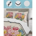 thumbnail image 3 of Twin XL Quilt Bedding Set, Spring Floral Reversible Summer Quilt 3 Pieces, Watercolor Lavender Daisy Butterflies Linen Lightweight Bedspreads Coverlets with 2 Pillow Shams for All Seasons, 3 of 5