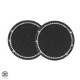 thumbnail image 6 of Luxtrada Set of 2 Universal Vehicle Bling Cup Holder Insert Coaster Car Interior Accessories-2.75 inch Silicone Anti Slip Crystal Rhinestone Car Coaster (Black), 6 of 6