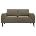 thumbnail image 3 of Benjara Fiza 64 Inch Loveseat, Taupe Polyester, Track Arms, Pocket Coil Seats-Color:TaupeMaterial, 3 of 5