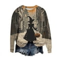 thumbnail image 5 of YUGYXL Halloween Shirts for Women Plus Size Long Sleeve Tops Funny Witchy Pumpkin Ghost Graphic Tees Cotton Crewneck Blouses D Multicolor L, 5 of 6