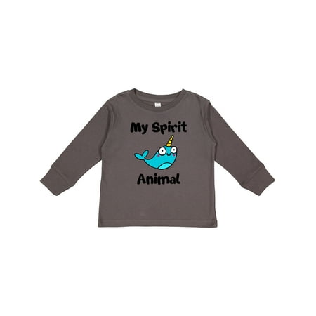 

Inktastic Narwhal is My Spirit Animal Gift Toddler Boy or Toddler Girl Long Sleeve T-Shirt