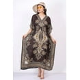 thumbnail image 2 of Women's Kaftan Dress Beach Cover Up Tribal Ethnic Print Plus Size Loose Kimono Maxi Dress, 2 of 6