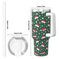 thumbnail image 4 of Pofeuu Santa Hat Joy Green Festive Print 40oz Ice Bully With Handle And Straw Stainless Steel Vacuum Insulated Cup And 2 In 1 Straw Lid, 4 of 8