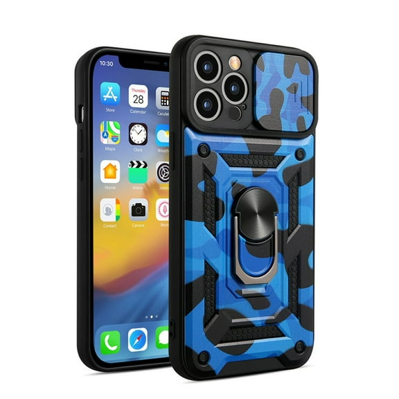 Shockproof Case For iPhone 13 in Blue Hybrid Armor Cover