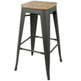 thumbnail image 4 of Oregon Industrial Stackable Barstool in Grey and Brown by LumiSource - Set of 2, 4 of 8