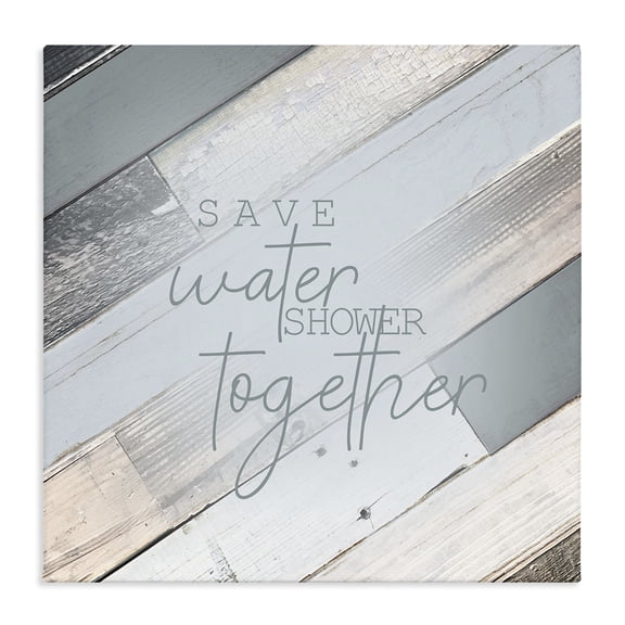Stupell Industries Farmhouse Planked Shower Together Phrase Canvas Art, 36 x 36, by Kim Allen
