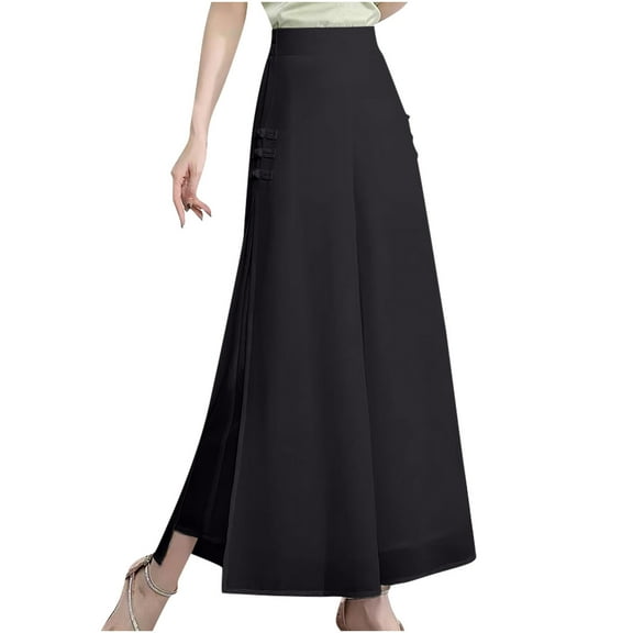 Wide Leg Chiffon Dress Palazzo Pants for Women Casua Trousers Party Club Pants Slimming Split Drop Pants Summer Beach Vacation Pants Lightning Deals of Today Prime