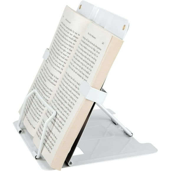 Support de Livre Ergonomique en Métal, Porte-Livre Ajustable pour la Lecture, Coussinet Antidérapant Favorise une Lecture Mains Libres Stable, Fer Inoxydable de Haute Qualité Pliable et Portable (18.5*15*20cm)