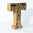 thumbnail image 2 of HANDMADE ECO-FRIENDLY "T" WOOD ALPHABET LETTER BLOCK FOR WALL MOUNT & TABLE TOP DÉCOR- , Natural-Gold Foil Color, Traditional Design, Letter Block For Study Room, Kids Room, Living Room, Hall, Offices, 2 of 5