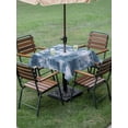 thumbnail image 4 of Outdoor Tablecloth with Umbrella Hole for Patio/Picnic/Party/Camping, Modern Blue Waterproof Table Cloth Square Cover Washable, Vintage Abstract Art Contemporary (54"x 54"), 4 of 8