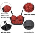 thumbnail image 5 of Uootdi Womens Cropped Tops Bustier Vests Rhinestone Embellished Push Up Spaghetti Straps Glitter Slim Fit Evening Party Tops Gift, 5 of 9