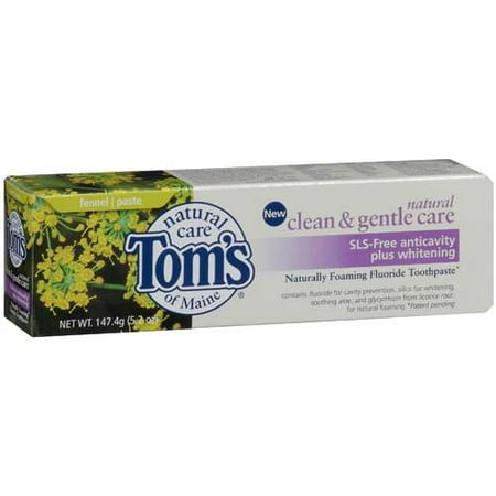 Tom's Natural Care: Naturally Foaming Fluoride Toothpaste Sls-Free Anticavity Plus Whitening, 5.2 oz