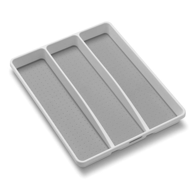 Bandeja para utensilios madesmart Classic, grande, con agarre suave, 3 compartimentos