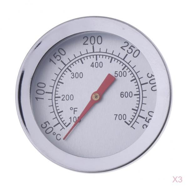 Medidor De Temperatura de material acero Inoxidable Para 3x BBQ Thermoometer Grill Gloria Indicador de temperatura de la parrilla de barbacoa