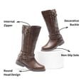 thumbnail image 4 of Botas DREAM PAIRS para Niñas, Altas hasta la Rodilla, Color Marrón, Talla 11, 4 of 5