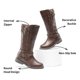thumbnail image 4 of Botas DREAM PAIRS para Niñas Altas hasta la Rodilla Marrón con Forro de Piel 23 cm, 4 of 5