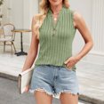 thumbnail image 5 of yillto Womens Ribbed Tank Top V Neck Sleeveless Tunic Tops Casual Loose Button Cami Knit Summer Tees, 5 of 7
