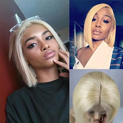 Zhangxiuzhu Hair Short Bob Straight Wig Human Hair 613 Blonde