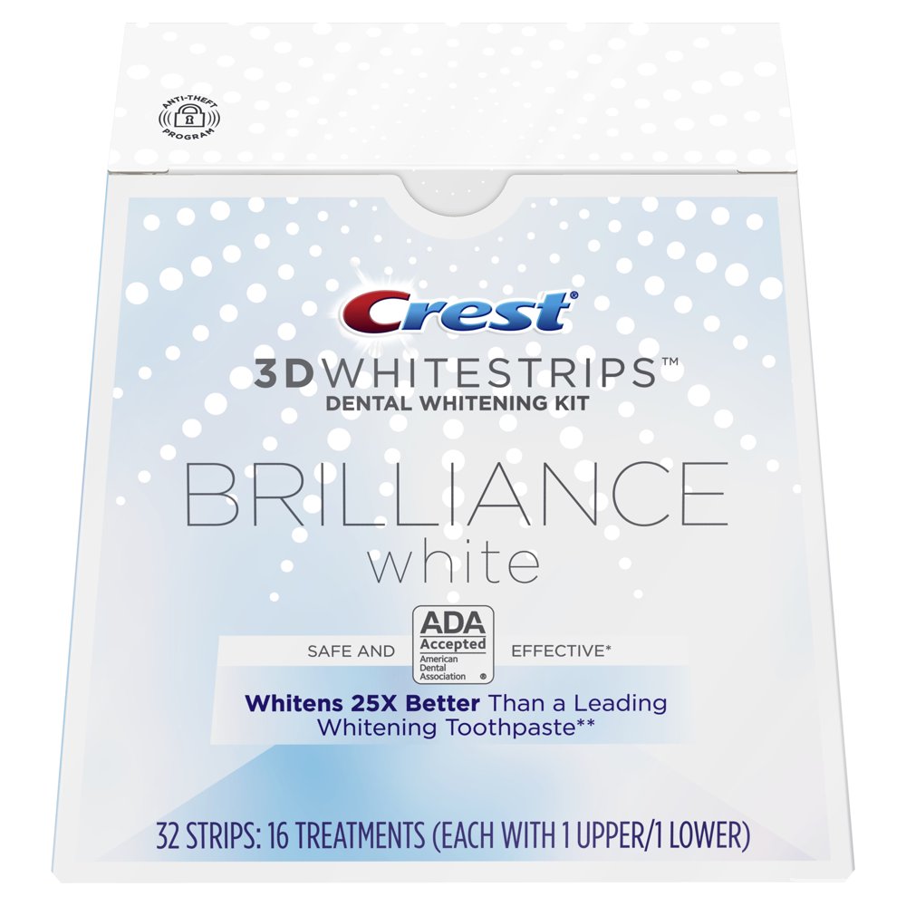 Crest 3D Whitestrips Brilliance White Teeth Whitening Kit, 32 Strips