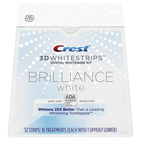 Crest 3D Whitestrips Brilliance White Teeth Whitening Kit, 32 (Best Way To Whiten Teeth Quickly)