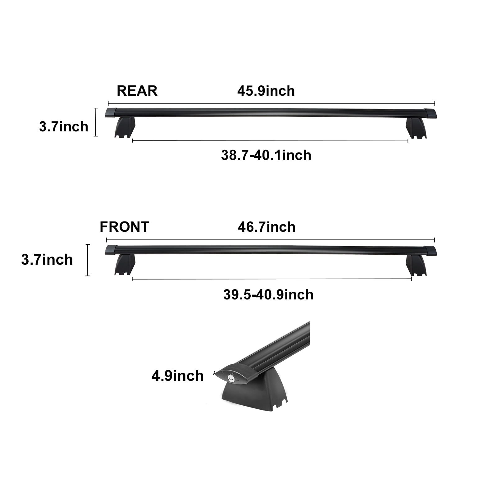 VEVOR Roof Rack Cross Bars, Compatible with 2011-2021 Jeep Grand Cherokee with Grooved Side Rails, 200lbs. Load Capacity, Aluminum Crossbars with Locks, for Rooftop Cargo Carrier Bag Luggage