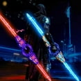 thumbnail image 7 of DAMAI 24-Color Retractable Fire-rotating Double-edged Sword, Flashing Dueling Sabers Spark Blade Sword, 360° Spinning Dual Side Light Saber, Exciting Choice for Concert Carnival Performances, 7 of 7