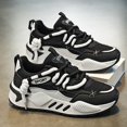 thumbnail image 2 of Trendy Double Lace Platform Shoes, Men's Low Top Lace Up Sneakers, for Outdoor Walking Holiday Traveling, 2 of 9